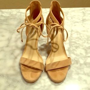 Gianni Bini suede ankle tie heels